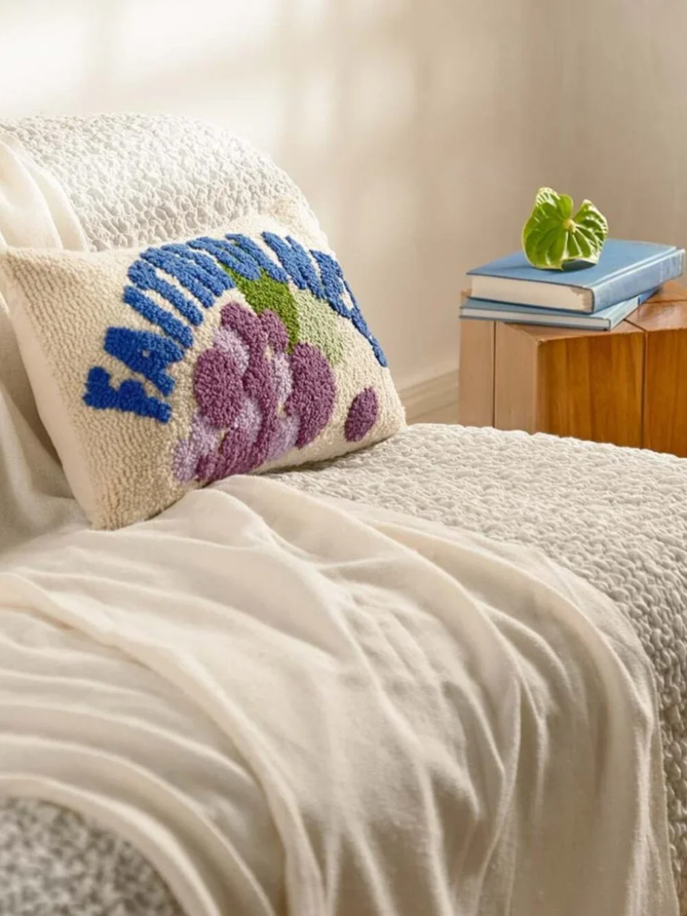 Fruit of the Spirit Hand Tufted Throw Pillow Faithfulness Grapes Bible Scripture